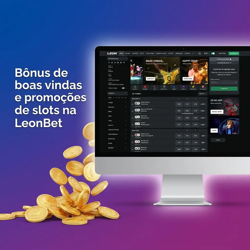 Banner da LeonBet com bônus de boas-vindas em slots: até R$2.500 e rodadas grátis, mais recarga e cashback