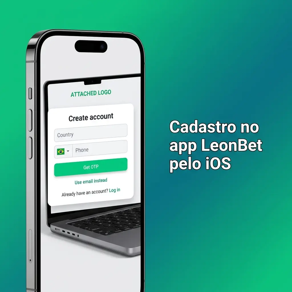 Cadastro no app LeonBet no iOS: tela de registro com dados pessoais, senha e acesso ao Caixa para depósito e saque