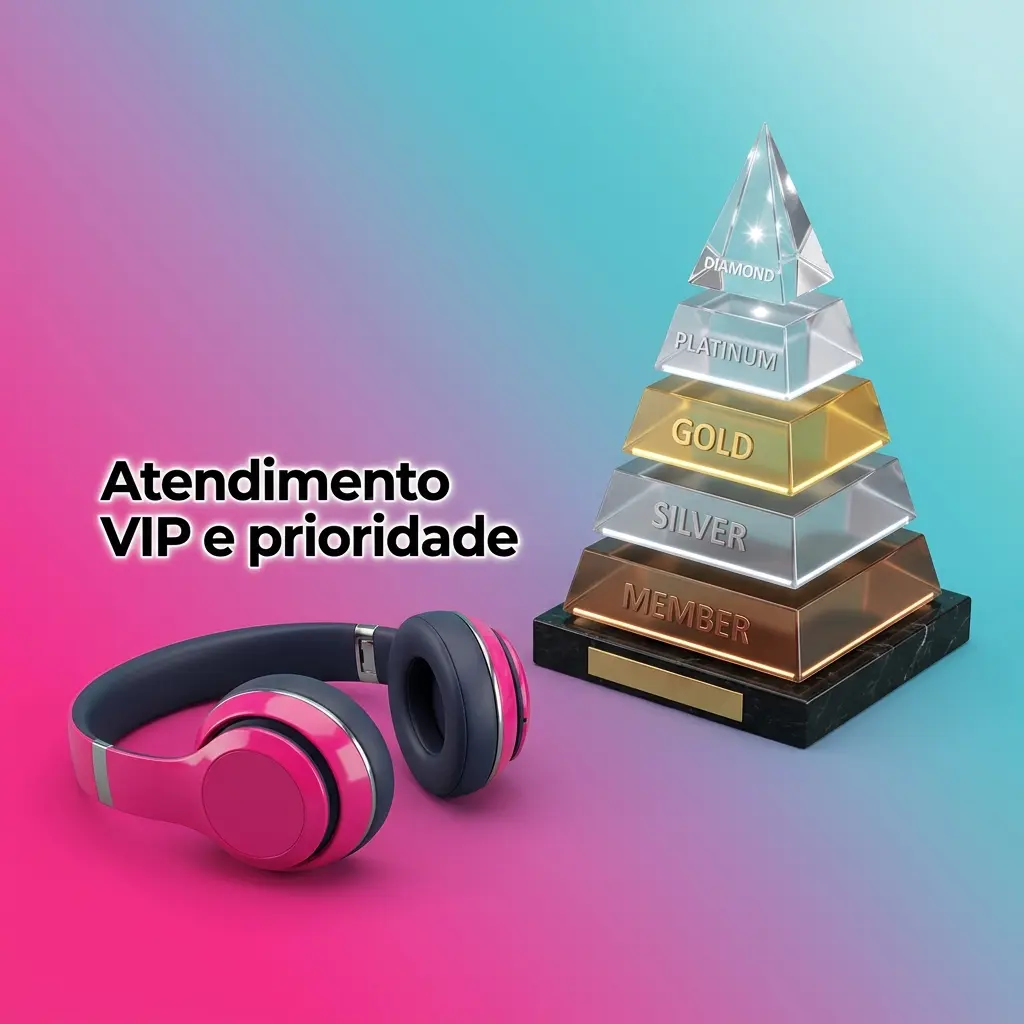 Atendimento VIP com fila de prioridade e canais de suporte: chat prioritário, e-mail VIP e área VIP na conta