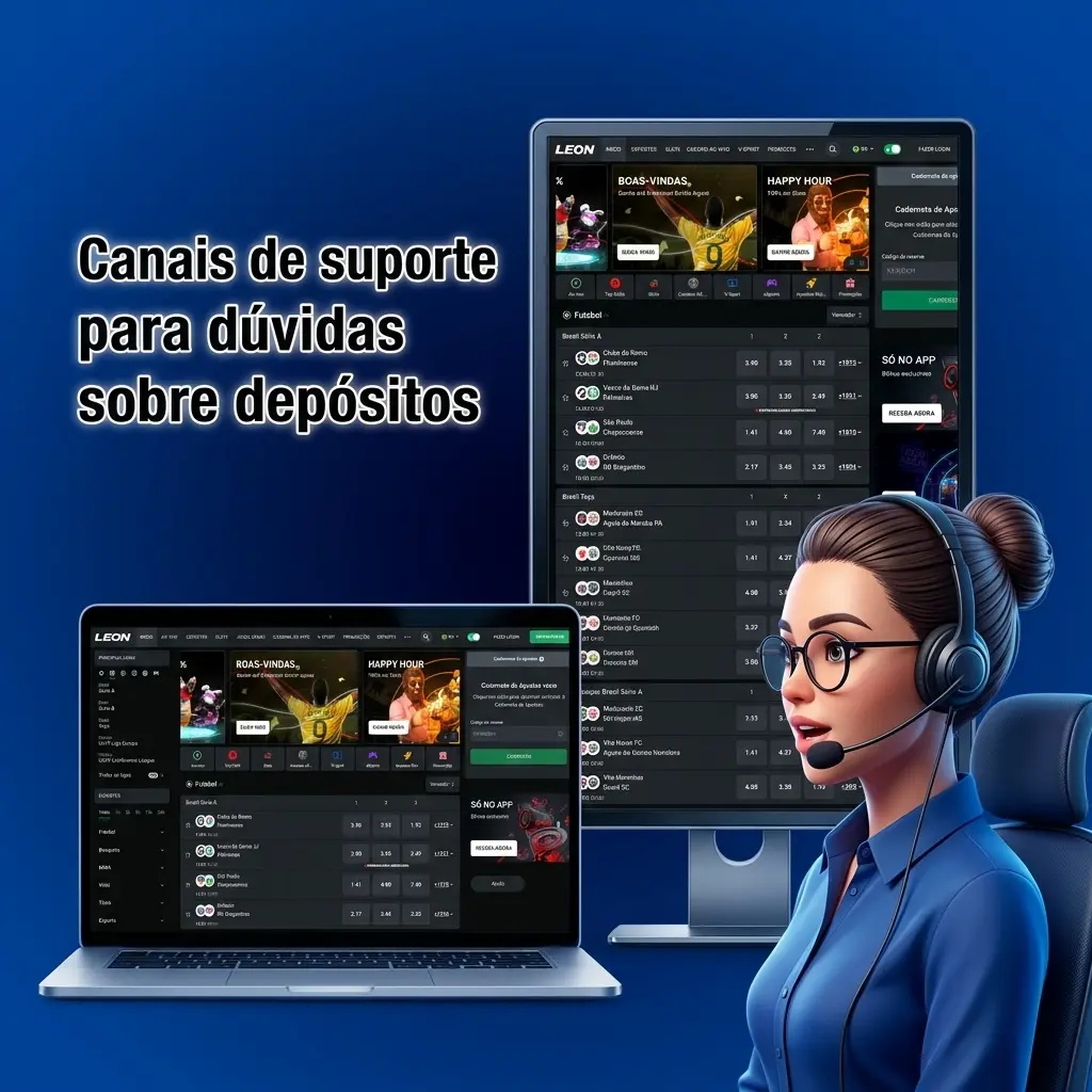 Canais de suporte para depósitos: chat ao vivo, e-mail support@leonbet.com e central de ajuda no site e app