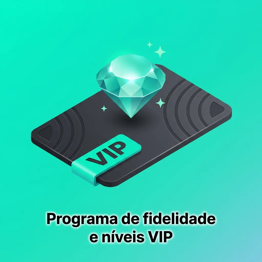 Painel de programa de fidelidade com níveis VIP, pontos por apostas, histórico, cashback, limites de saque e recompensas