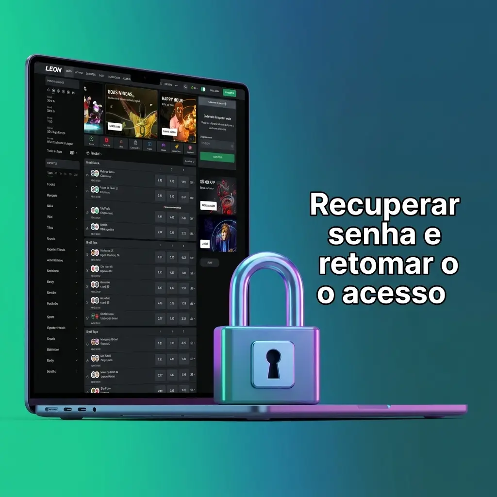 Tela de recuperação de senha LeonBet com código por e-mail ou SMS e criação de nova senha segura