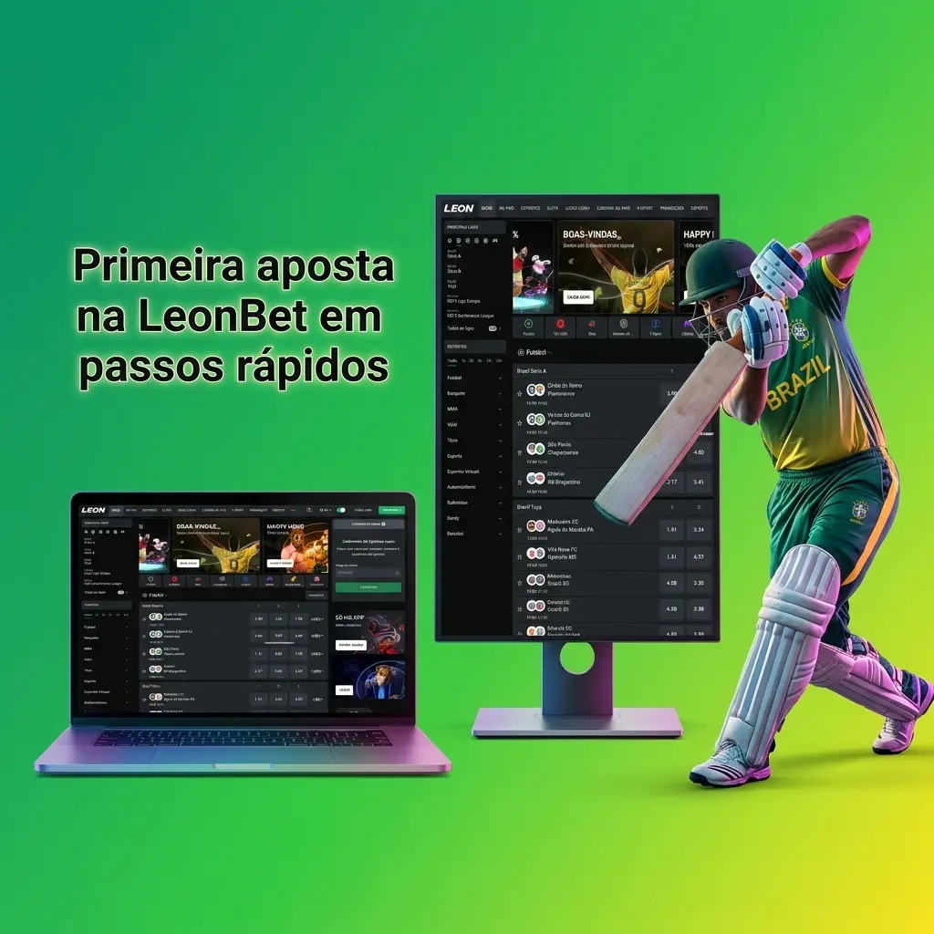Passo a passo da primeira aposta na LeonBet com bilhete visível, odds, valor e retorno potencial antes de confirmar